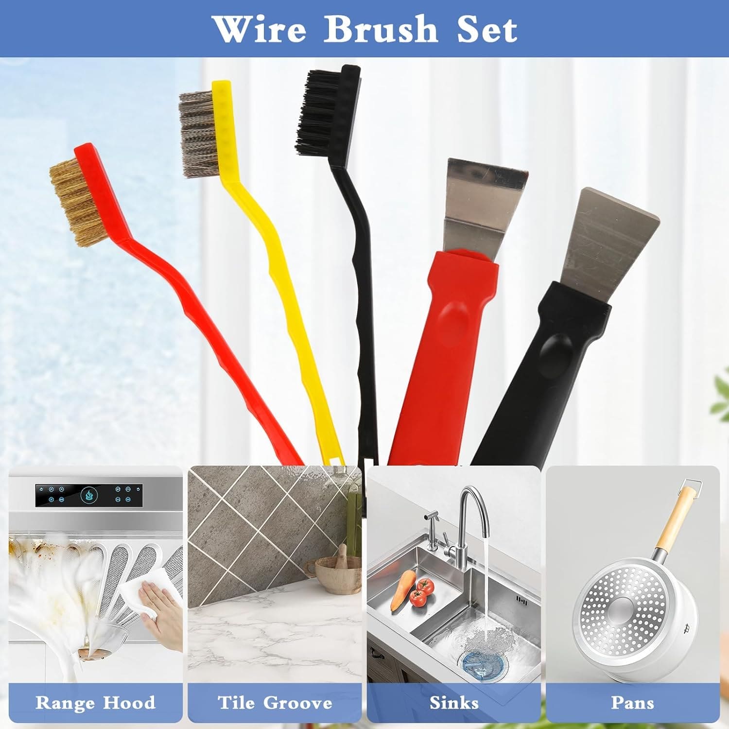 Kitchen Stove Cleaning Kit, Long Handle Kitchen Dirt Removing Tools, Oil Stain Removal, Multifunctional Dead End Cleaning Brush, Kitchen Copper Wire Brush Spatula for Kitchen, Bathroom Kitchen Stove Cleaning Kit, Long Handle Kitchen Dirt Removing Tools, Oil Stain Removal, Multifunctional Dead End Cleaning Brush, Kitchen Copper Wire Brush Spatula for Kitchen, Bathroom